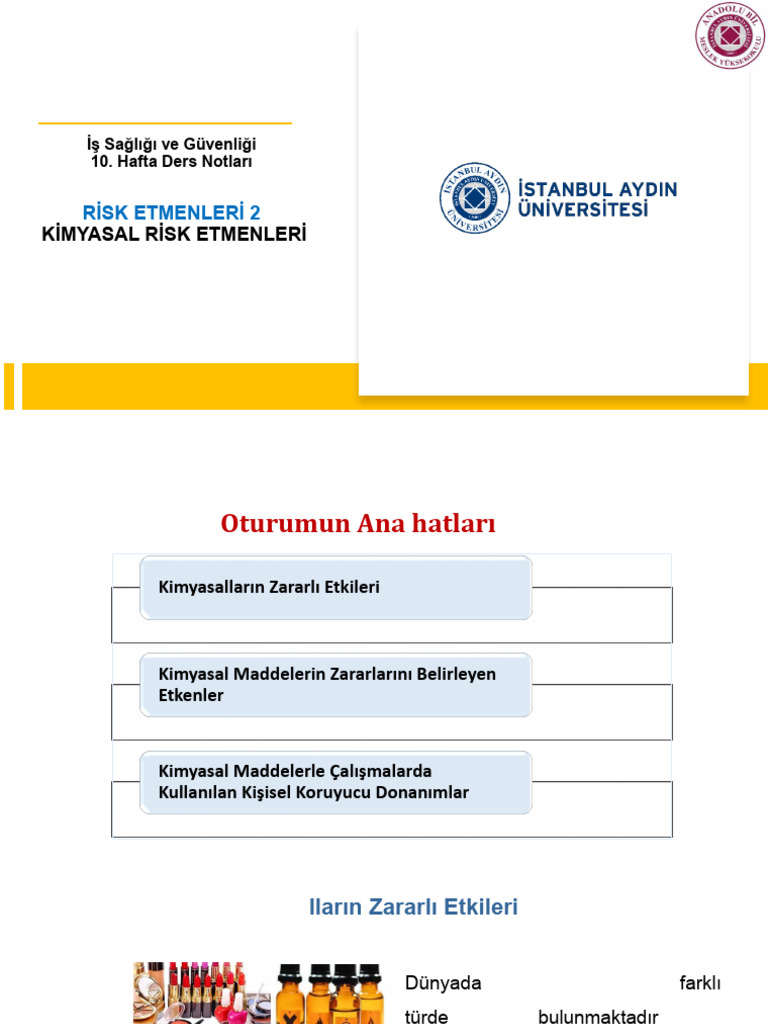 Kimyasal Risk Etmenleri | PDF