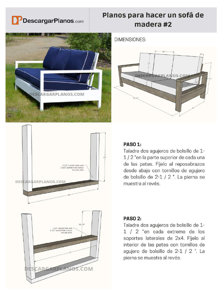 Plano de Sofá de Madera # 02 | PDF
