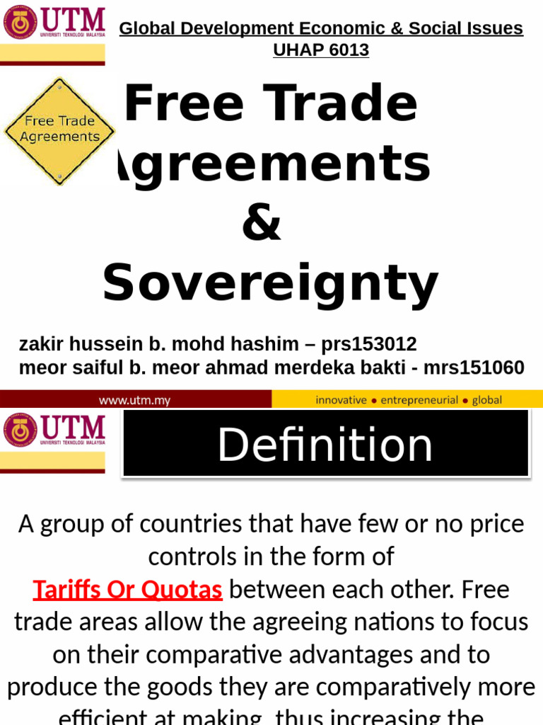 Free Trade Agreements and Sovereignty Issues | PDF | European Union ...