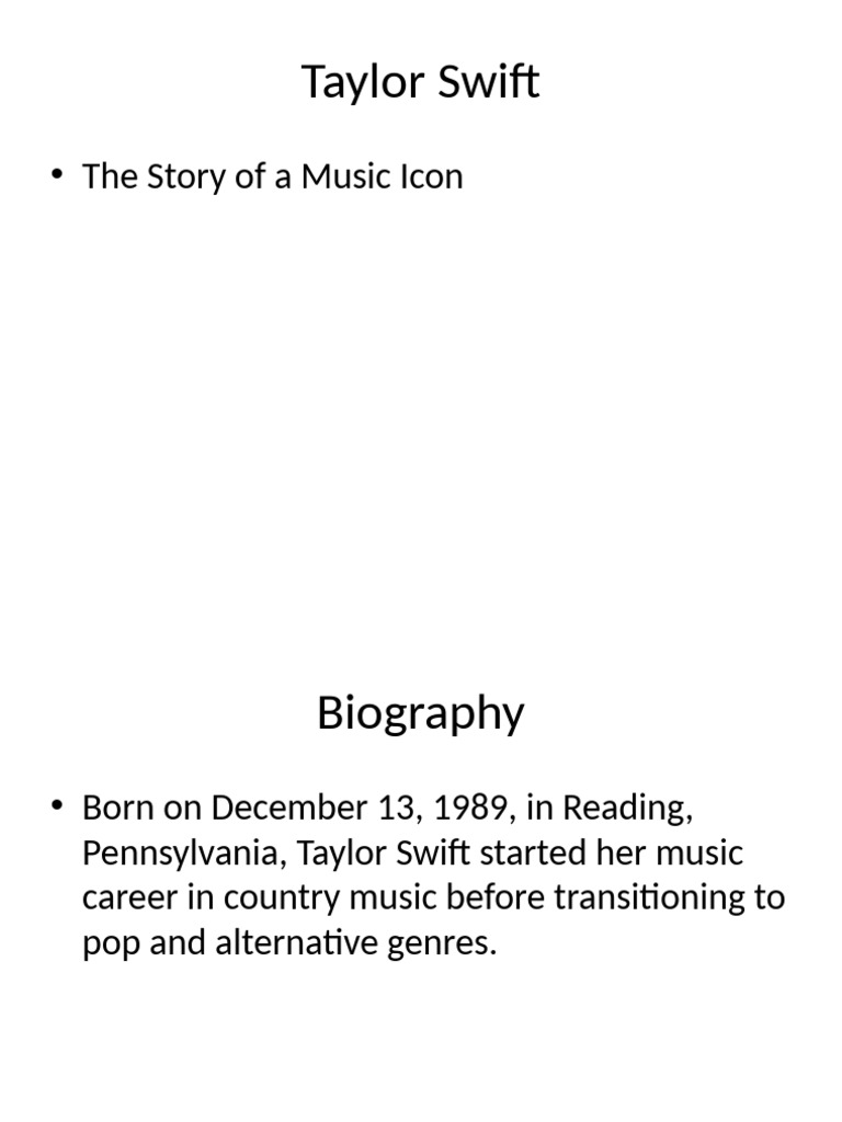 Taylor Swift: A Music Icon's Journey | PDF