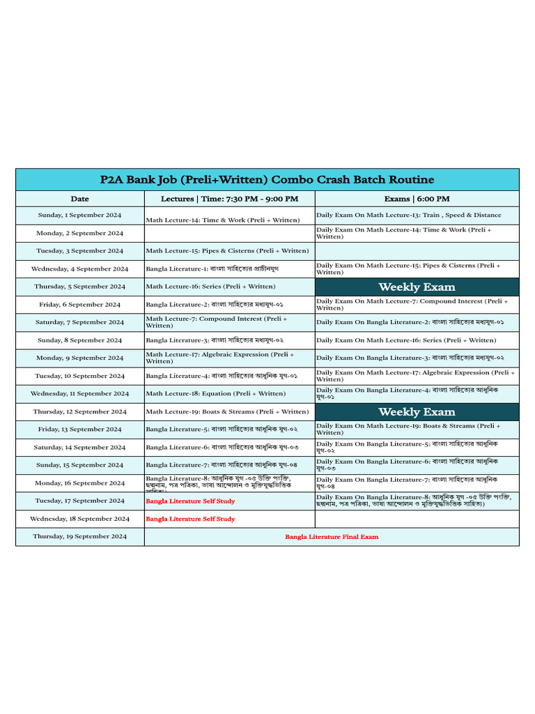 P2A Bank Job (Preli+Written) Combo Crash Batch Routine - Google Sheets ...