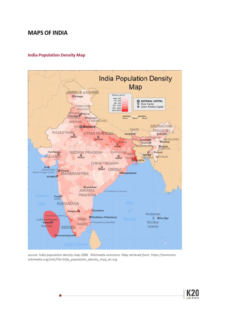 Maps of India: Density, Topography, Railways | PDF