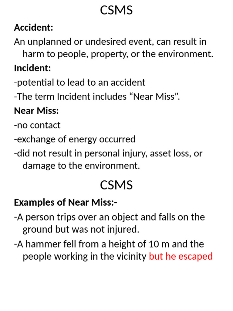 Understanding Near Miss Incidents | PDF | Risk | Working Conditions