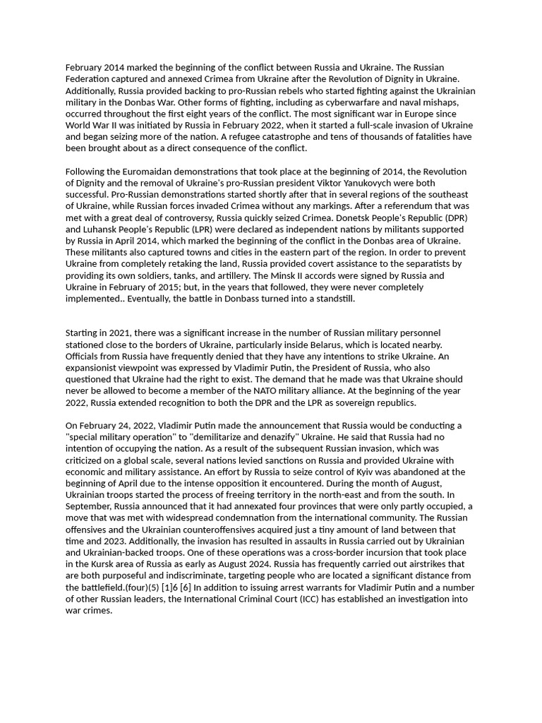 Russia Ukraine | PDF | Foreign Relations Of Ukraine | Foreign Relations ...