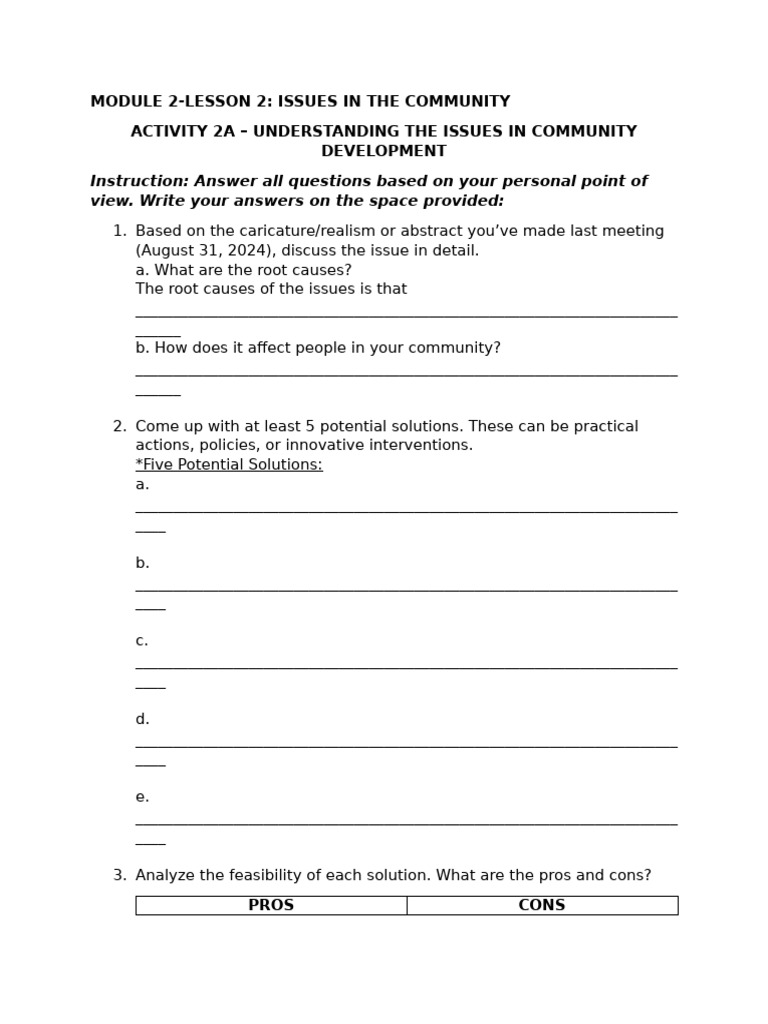 Community Development Issues & Solutions | PDF | Cognition | Learning
