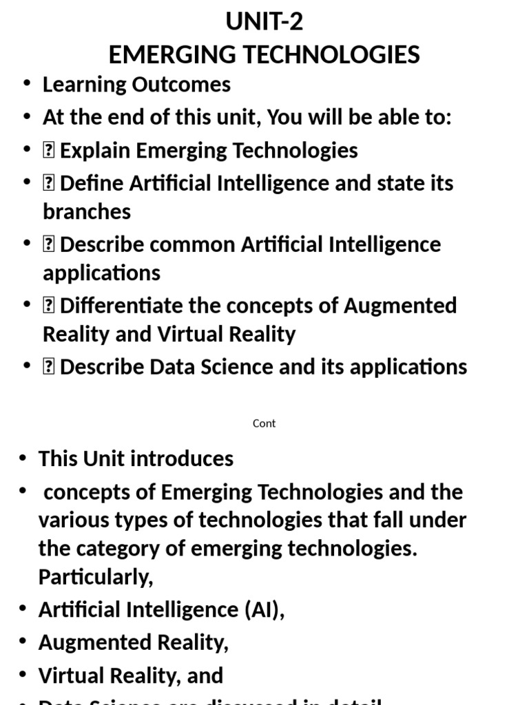 Overview of Emerging Technologies | PDF | Virtual Reality | Augmented ...