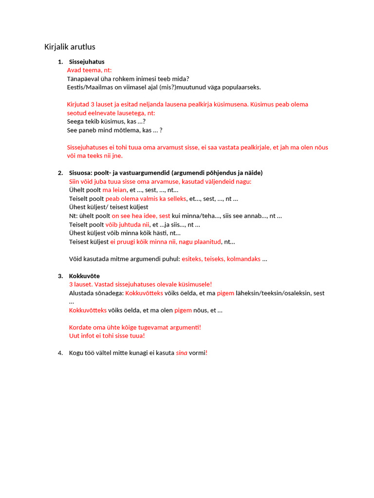 Kirjalik+arutlus Reeglid | PDF