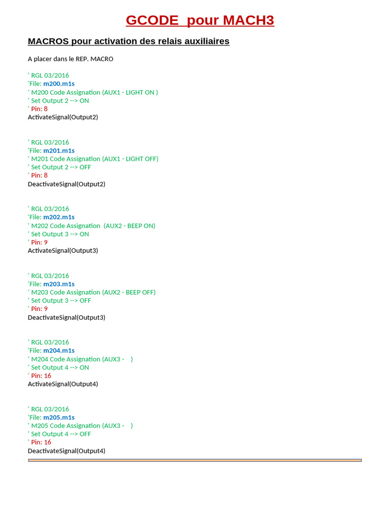 Macros Mach3 | PDF