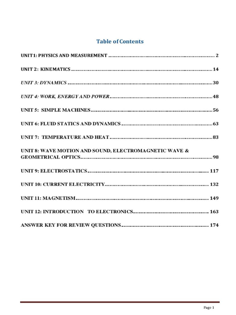 Physics Grade 9 - 12 | PDF
