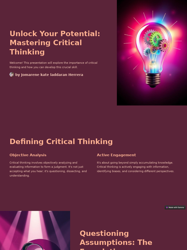 Unlock Your Potential Mastering Critical Thinking PDF Critical