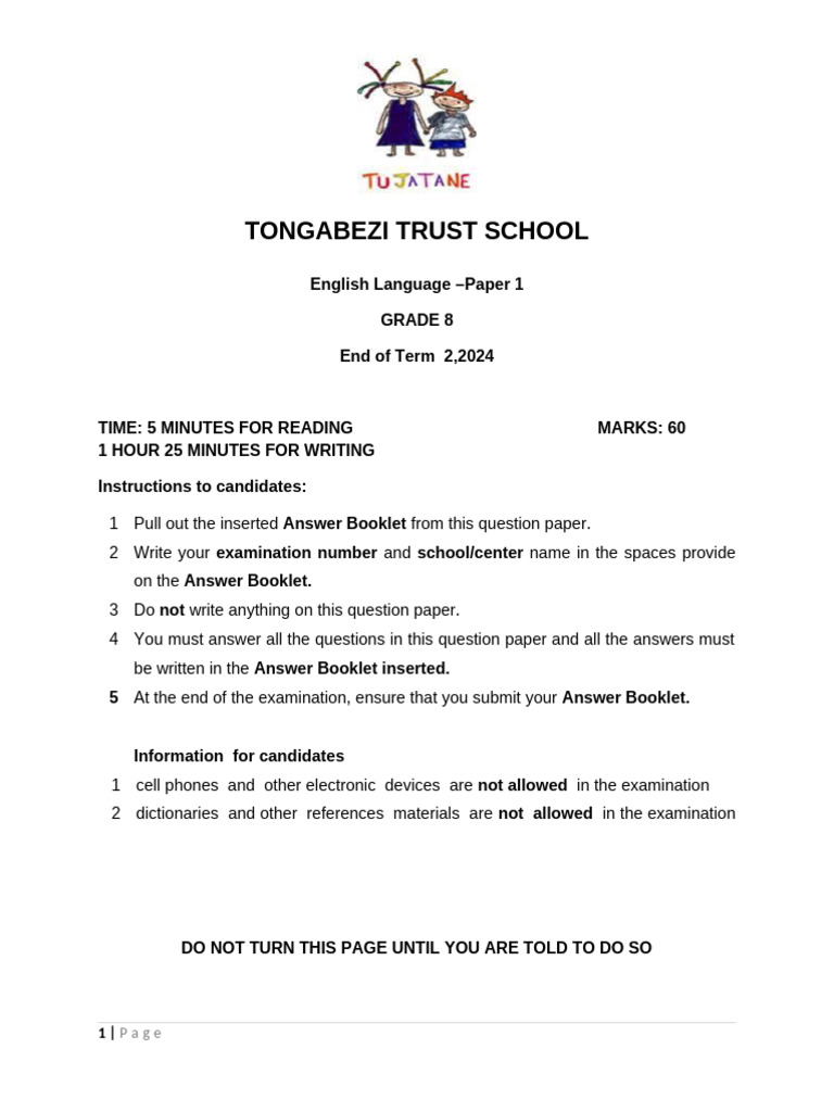 g8 English Paper 2 | PDF | Zambia | Nelson Mandela