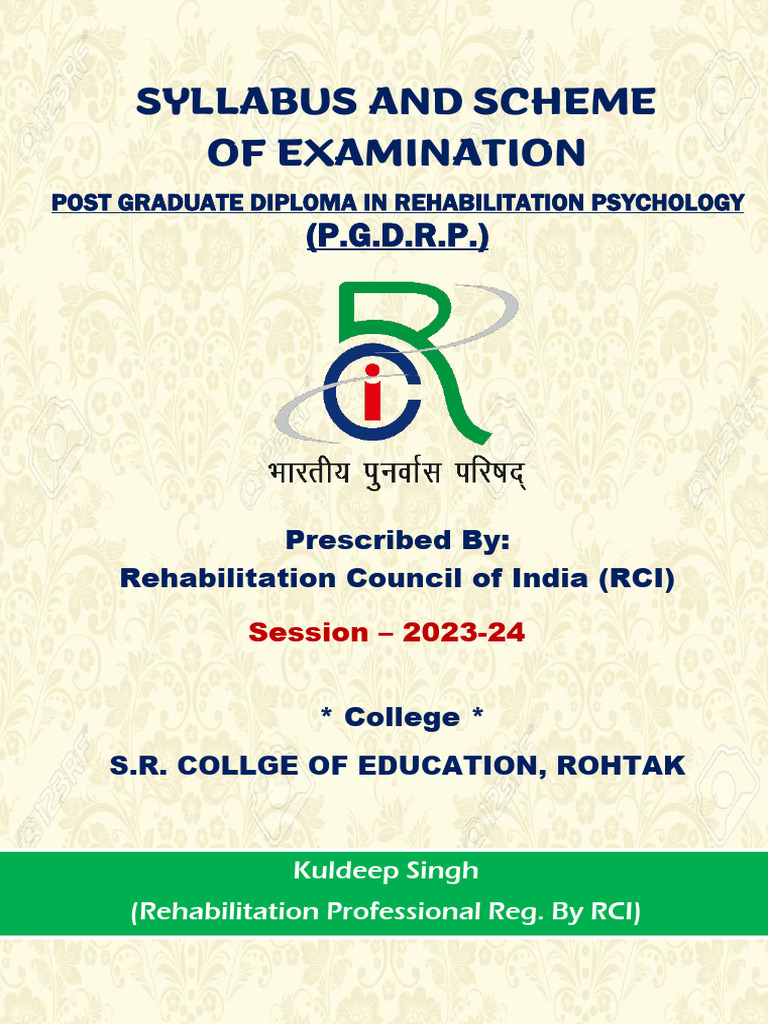 PGDRP Syllabus 2023-24 RCI | PDF