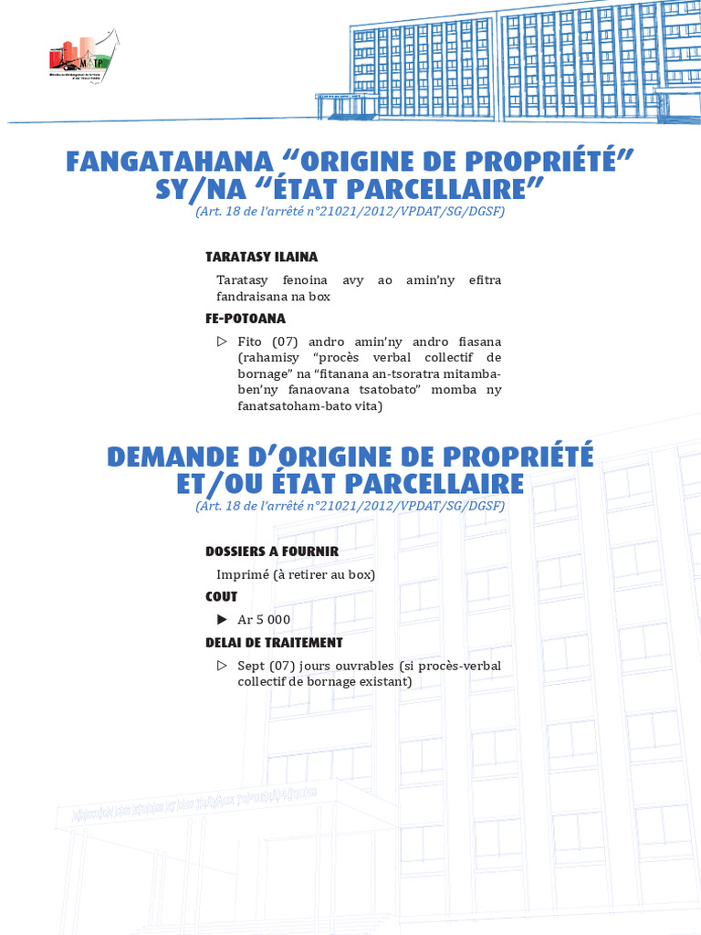 Demande d'état parcellaire | PDF