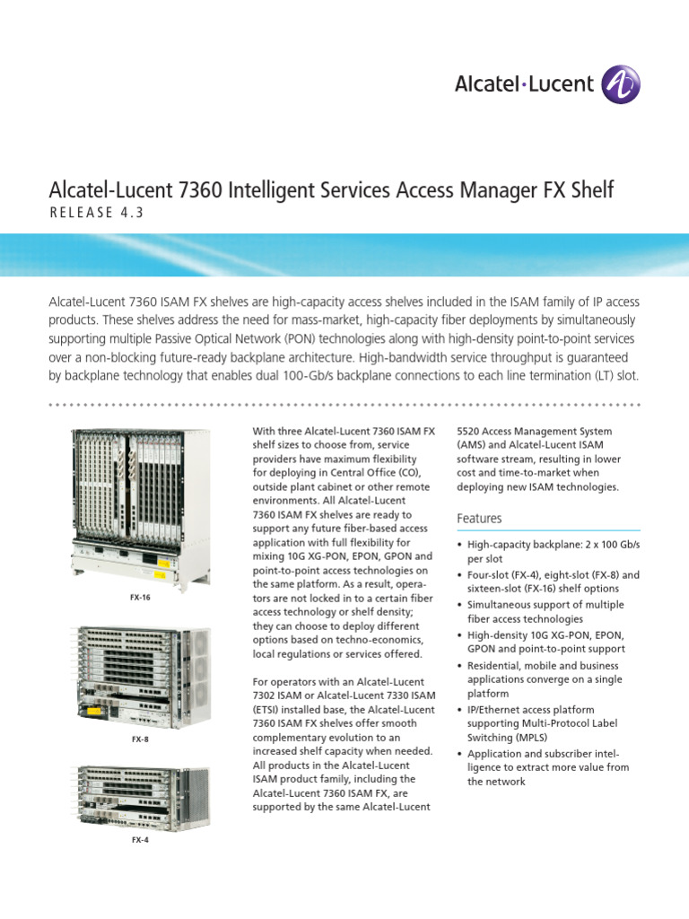 ISAM FX Shelves for Service Providers | PDF | Telecommunications ...