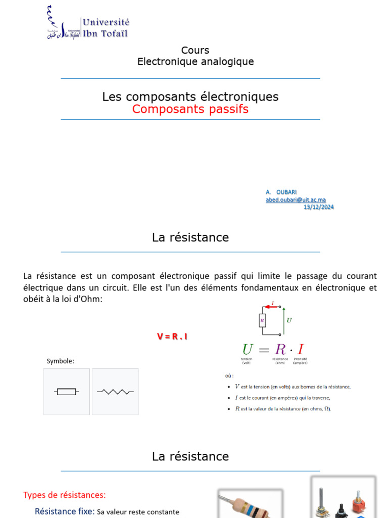 Composants Électroniques Essentiels | PDF | Inducteur | Condensateur