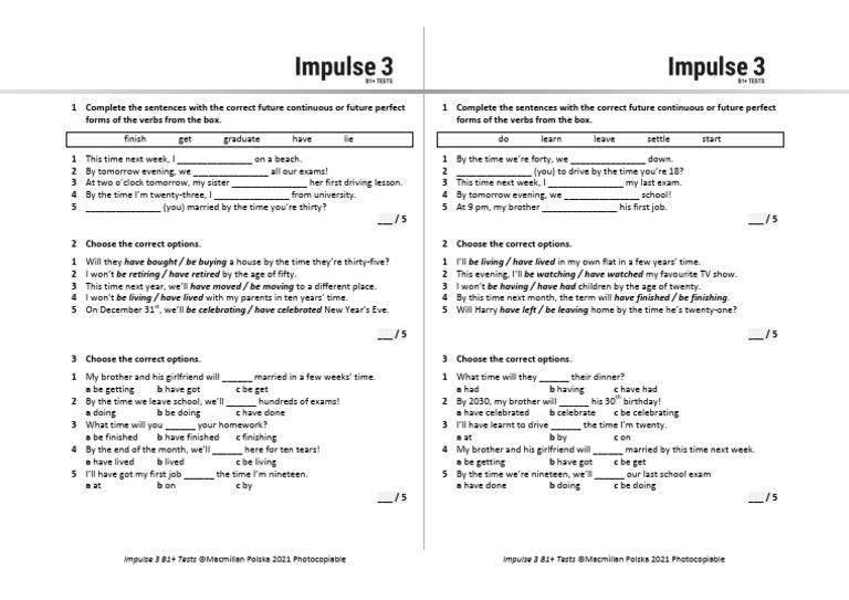 Unit 4 Grammar Short Test 1 A B Pdf Linguistic Typology
