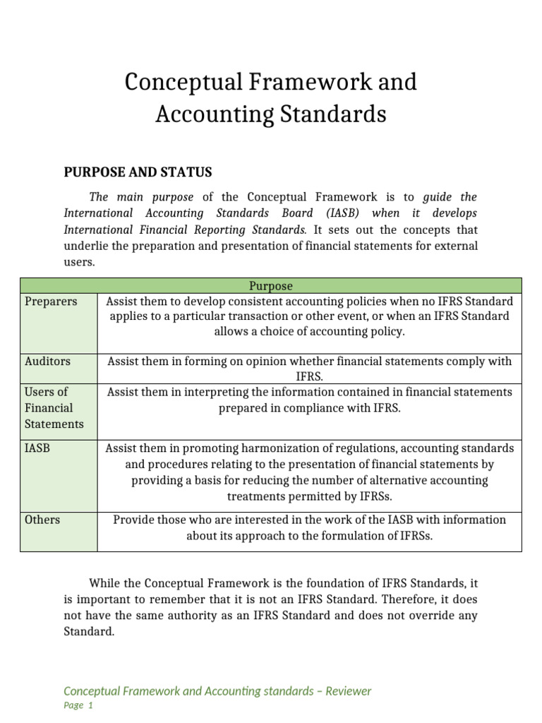 Conceptual Framework and Accounting Standards | PDF | International ...