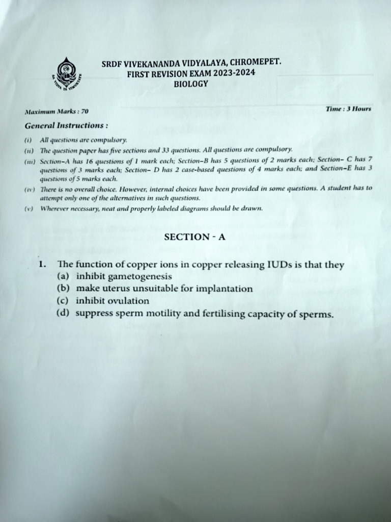 Bio rev qp | PDF | Biology | Genetics