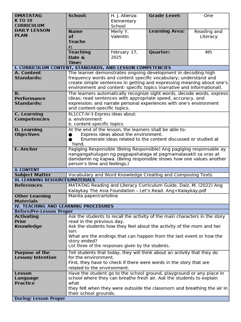 Reading-and-Literacy | PDF | Vocabulary | Learning
