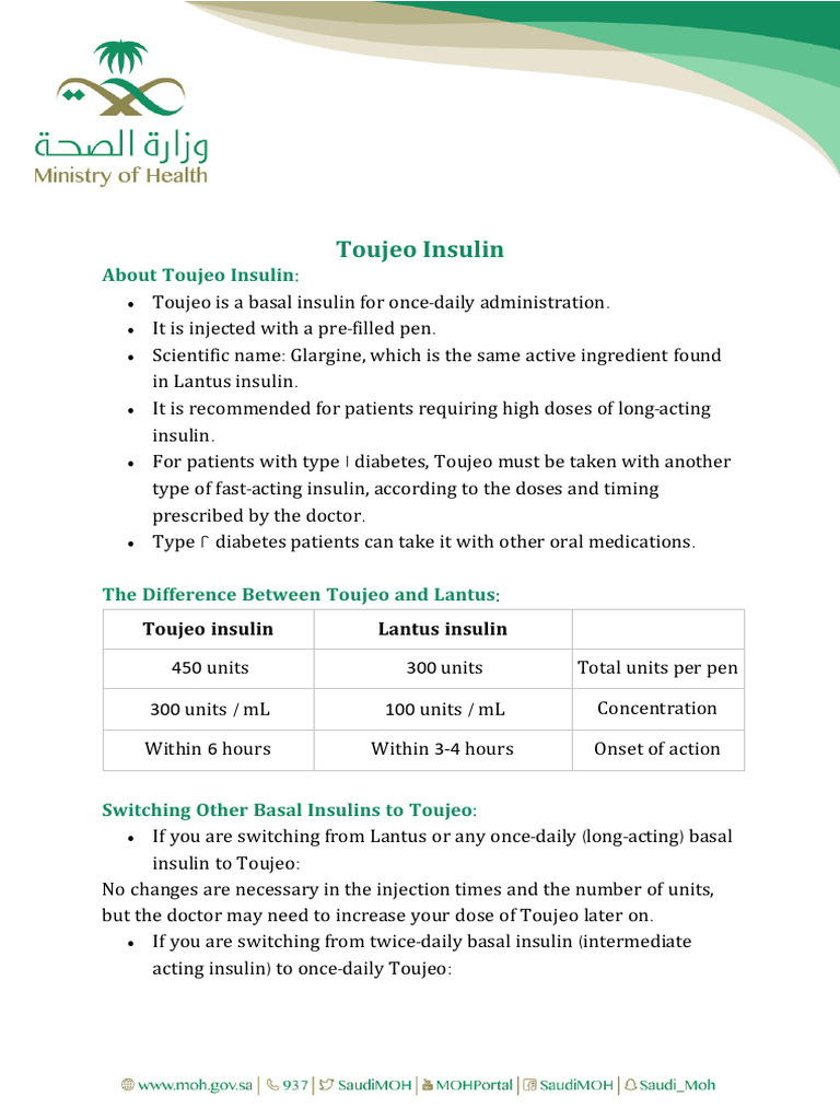Toujeo Insulin | PDF