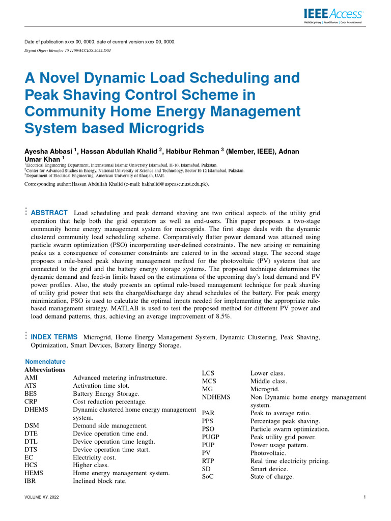 Dynamic Load Scheduling in Microgrids | PDF | Electrical Grid | Smart Grid