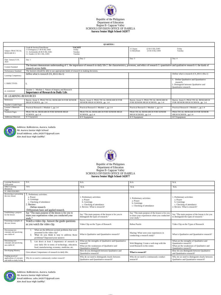 DLP PRACTICAL RESEARCH WK2 | PDF | Learning | Cognition