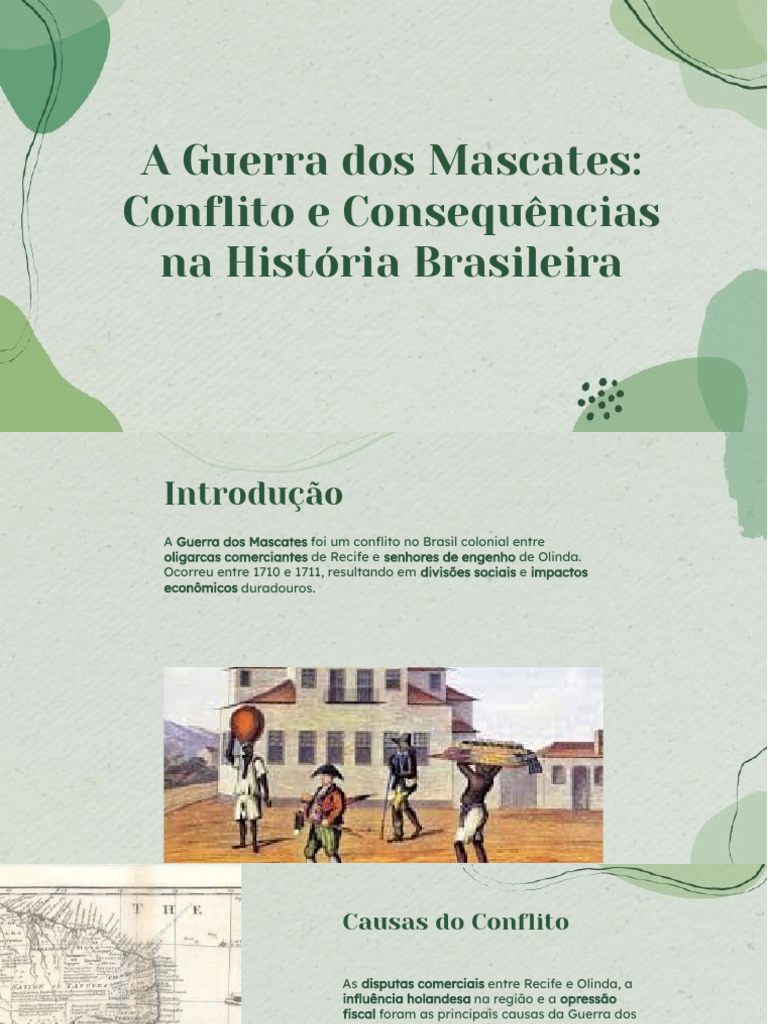 Guerra dos Mascates: Conflito Colonial Brasileiro | PDF
