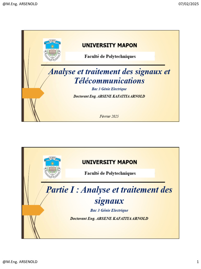 Analyse des Signaux et Télécommunications | PDF | Fréquence ...