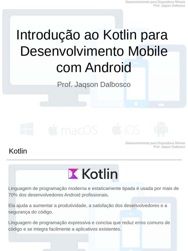 Introdução ao Kotlin para Android | PDF | Método (programação de ...