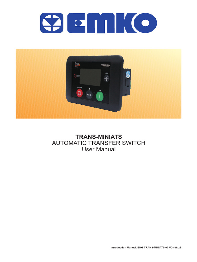 Automatic Transfer Switch User Manual | PDF | Mains Electricity | Power ...
