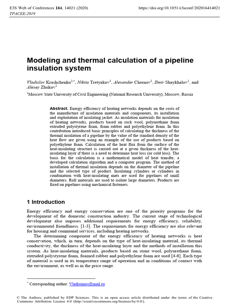 Pipeline Insulation Thickness Calculation | PDF | Thermal Insulation ...