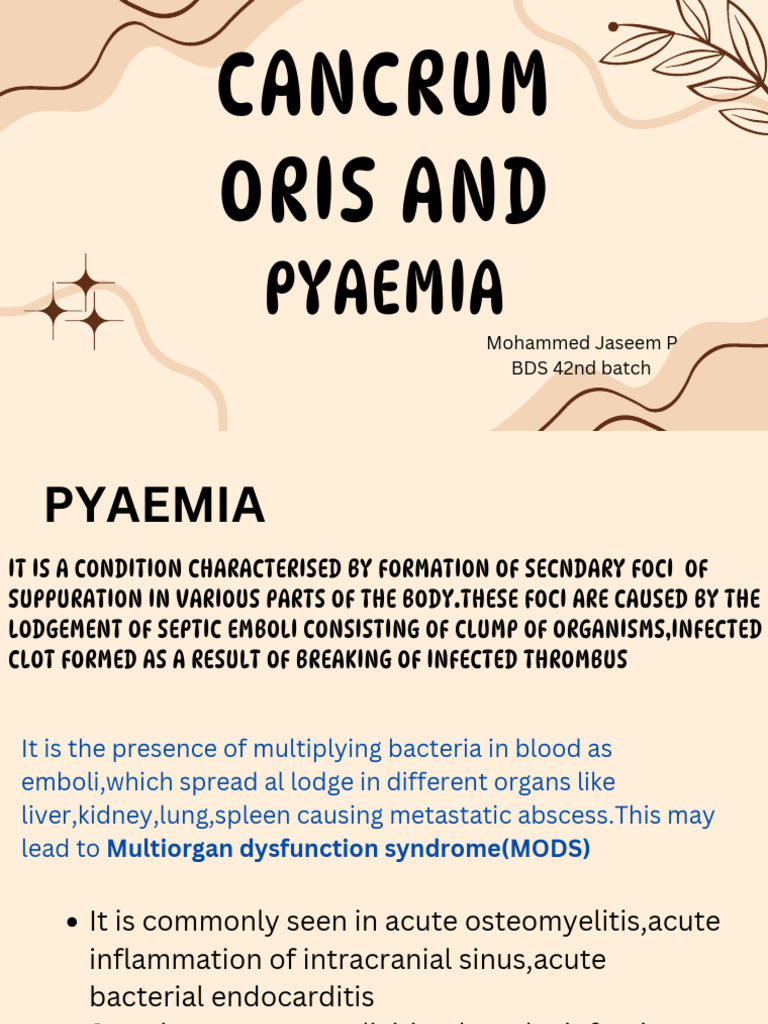 Cancrum Oris and | PDF | Sepsis | Human Diseases And Disorders