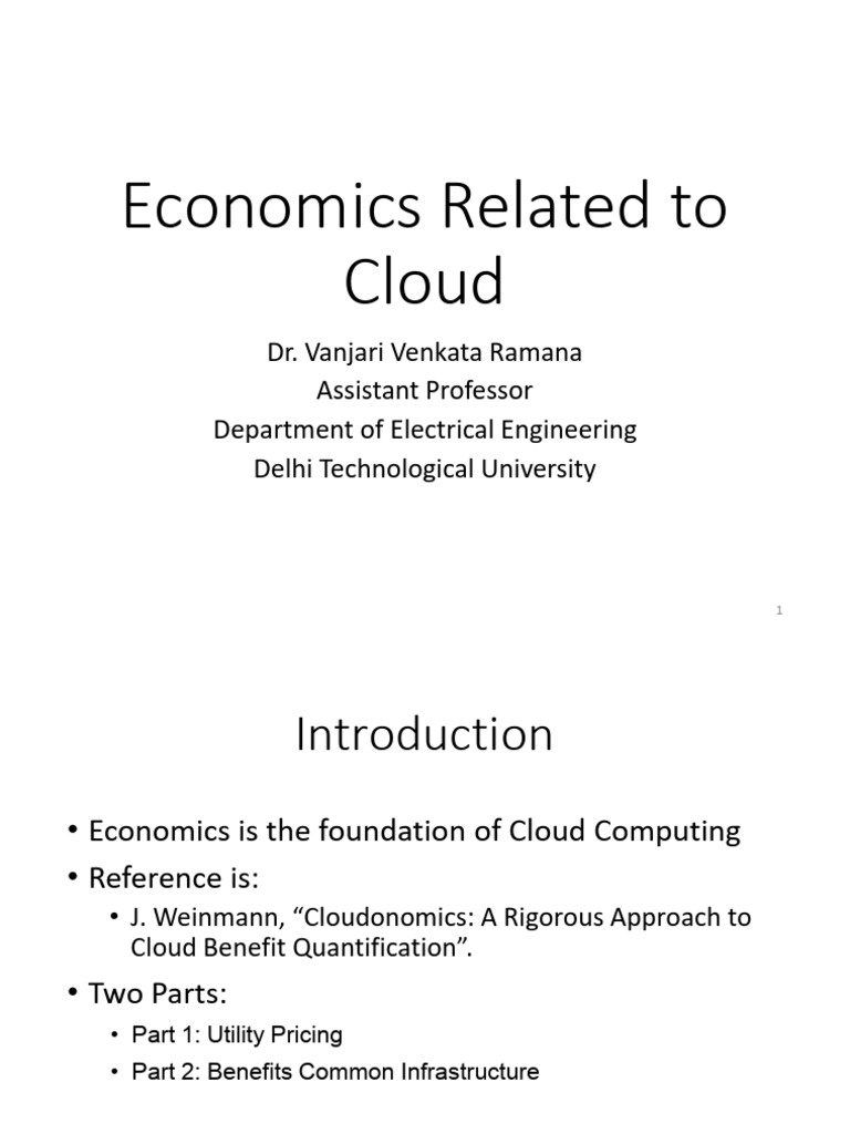 Lec 5 Economics Related To Cloud | PDF | Economics | Economic Theories