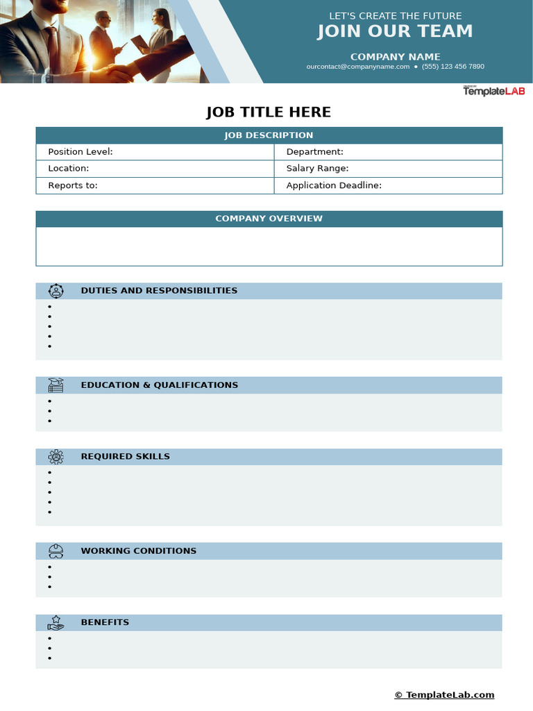 Blank Job Description Template | PDF