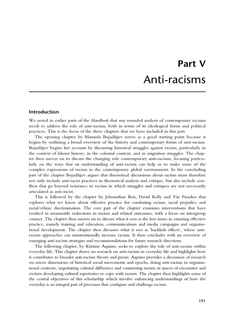 Part V (SolomosContemporaryRacisms2020) | PDF | Racism | Discrimination ...