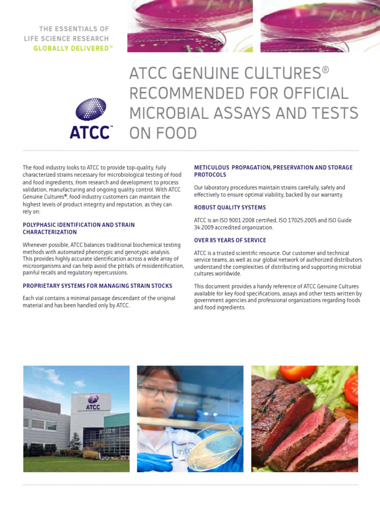 Microbial - Assays - Tests - On - Food ATCC | PDF | Foodborne Illness ...