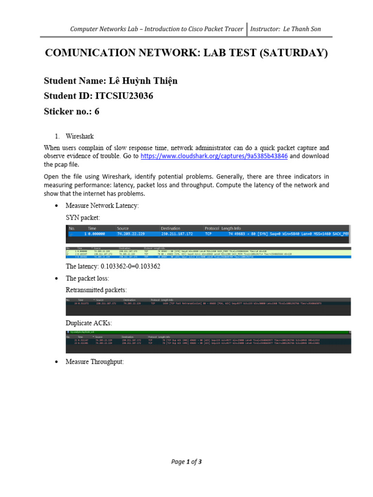 Cisco Packet Tracer Lab Guide | PDF | Transmission Control Protocol ...