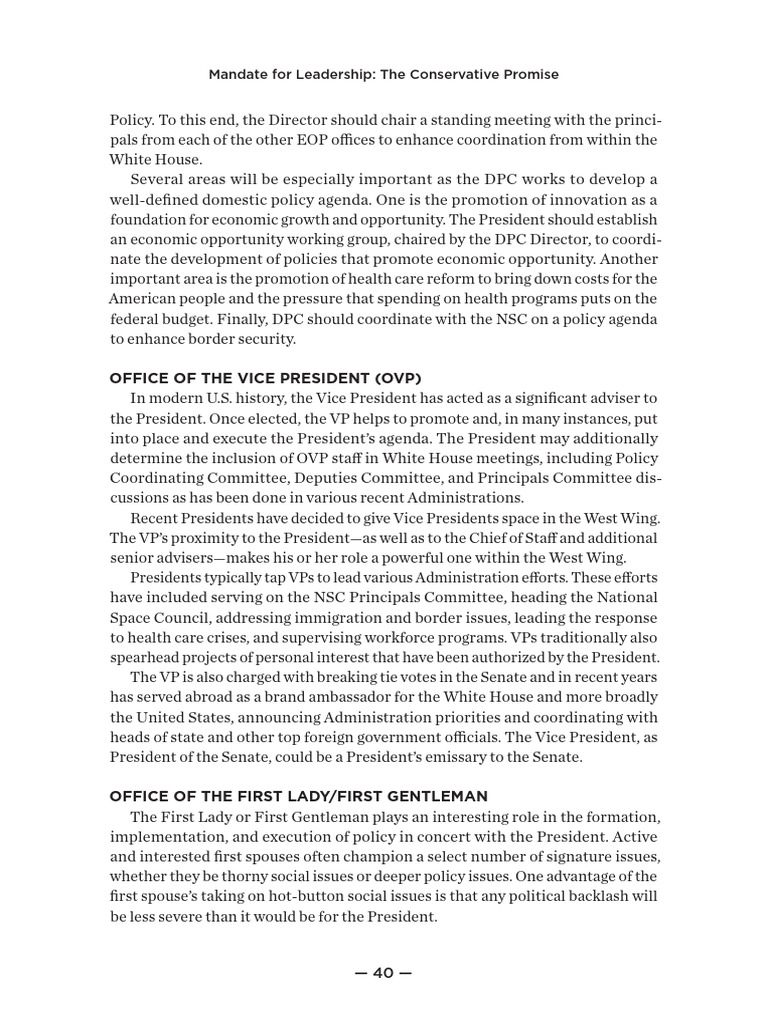 2025 Mandateforleadership Full 73 Pdf Presidents Of The United