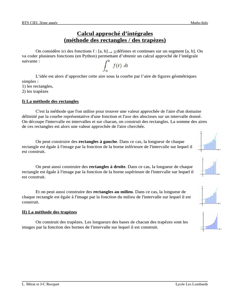 Approche intégrale en Python : méthodes graphiques | PDF | Intégral | Zone