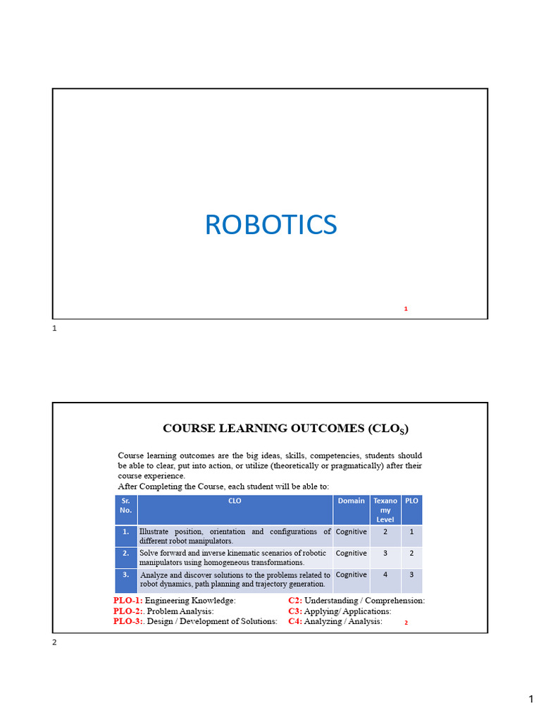02 Robotics 21MTE Components and Coordinates | PDF | Cartesian ...