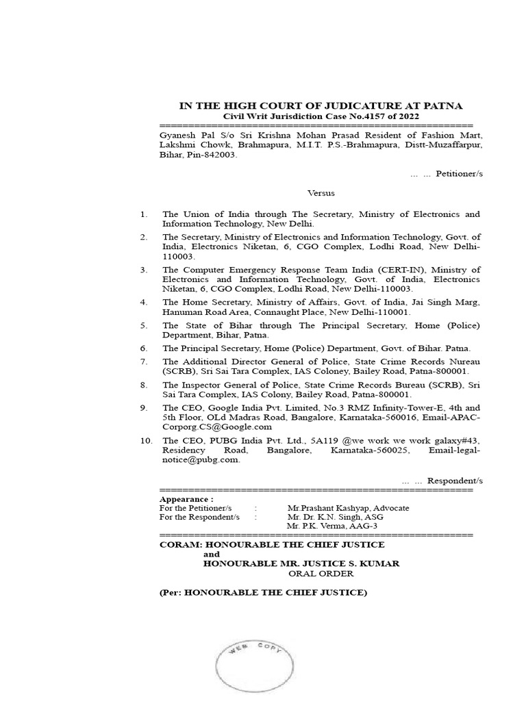 Court Order | PDF | Mandamus | Separation Of Powers