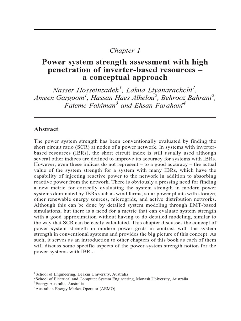 Power System Strength Assessment With High Penetration of Inverter ...