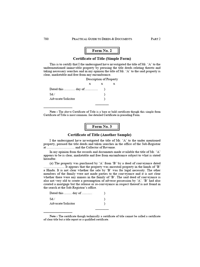 Certificate of Title Guide for Property | PDF | Title (Property ...