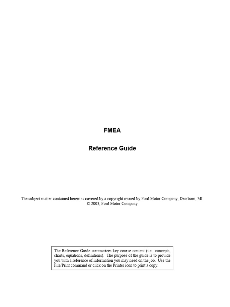 FMEARef Guide | PDF