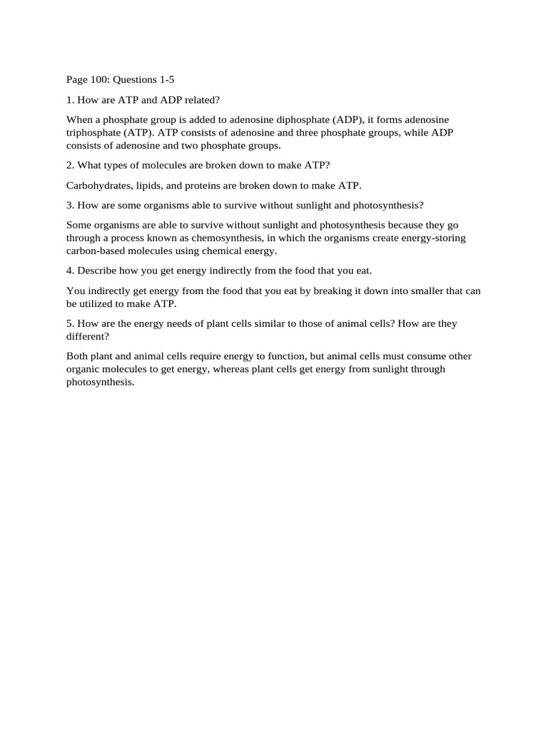 Page 100 - Questions 1-5 | PDF