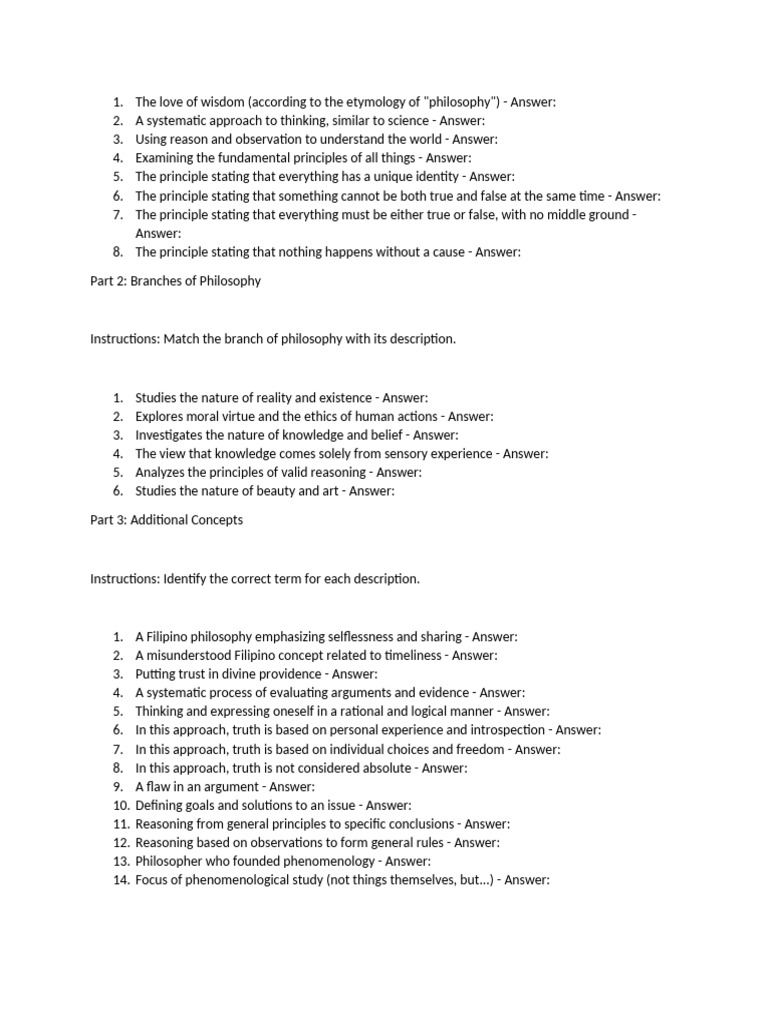 Understanding Key Philosophy Concepts | PDF