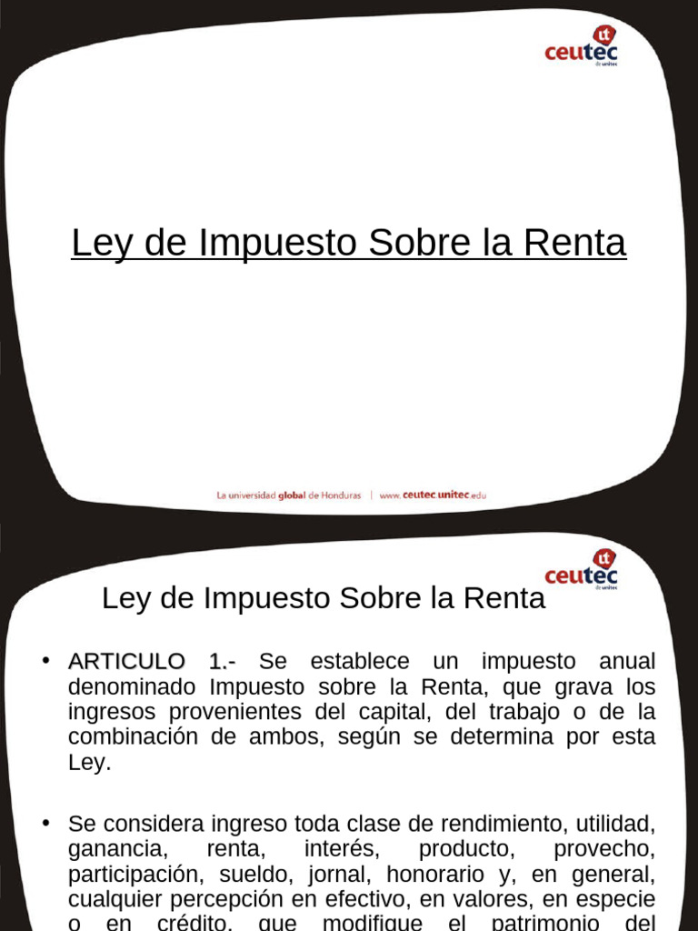 Ley de ISR 2024 en Honduras | PDF | Impuesto sobre la renta | Impuestos