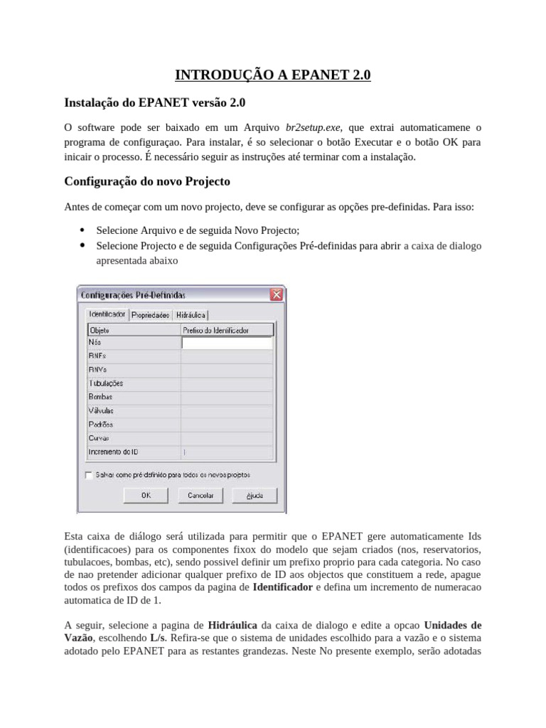Guia de Instalação e Configuração do EPANET | PDF | Janela (informática ...