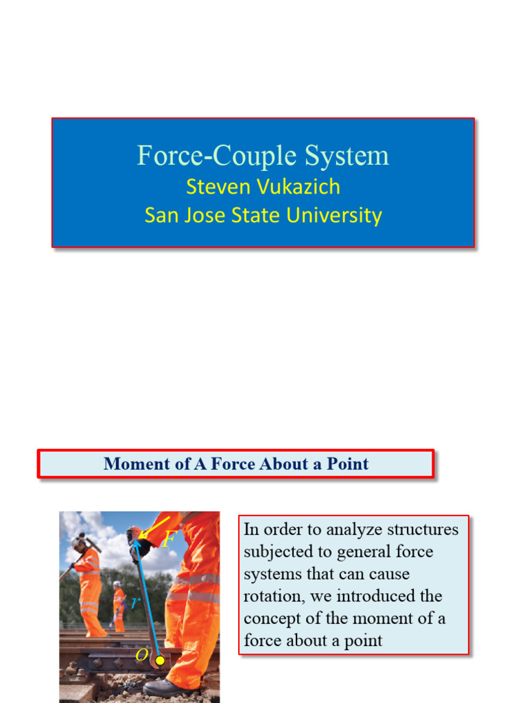 95.3.9 Force-Couple System | PDF | Force | Physics