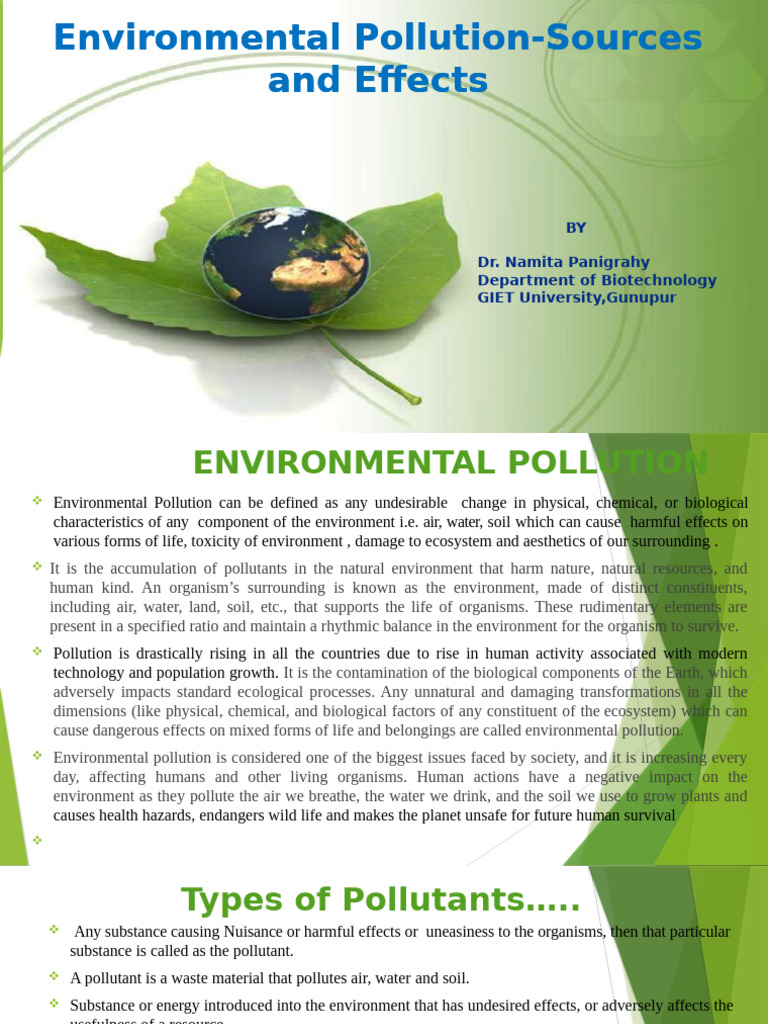 Environmental Pollution | PDF | Greenhouse Effect | Climate Change
